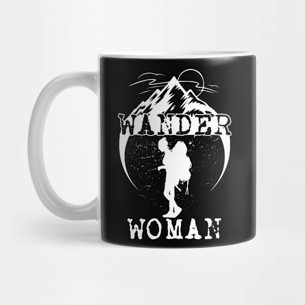 Wander Woman Funny Hiking Gift For Women by paola.illustrations